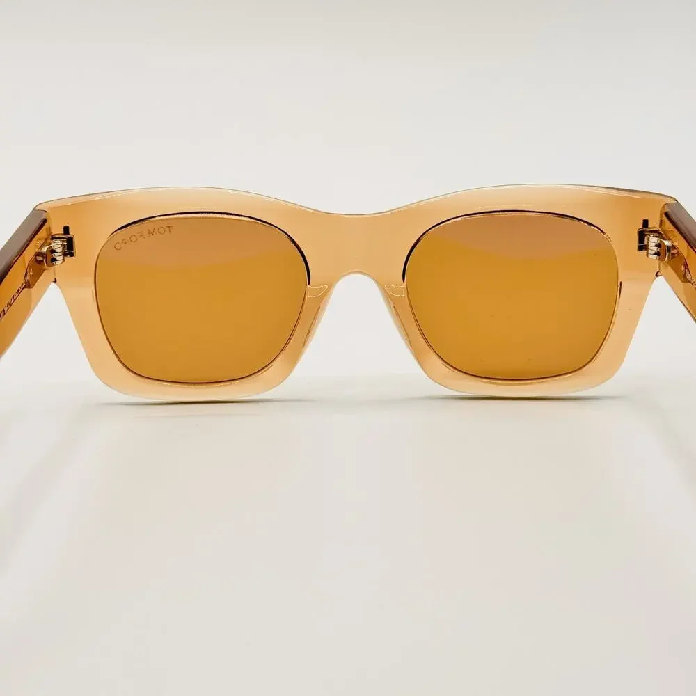 Tom Ford EMMA TF1314 45E Sunglasses Women Shiny Light Brown Frame Brown Lens NEW